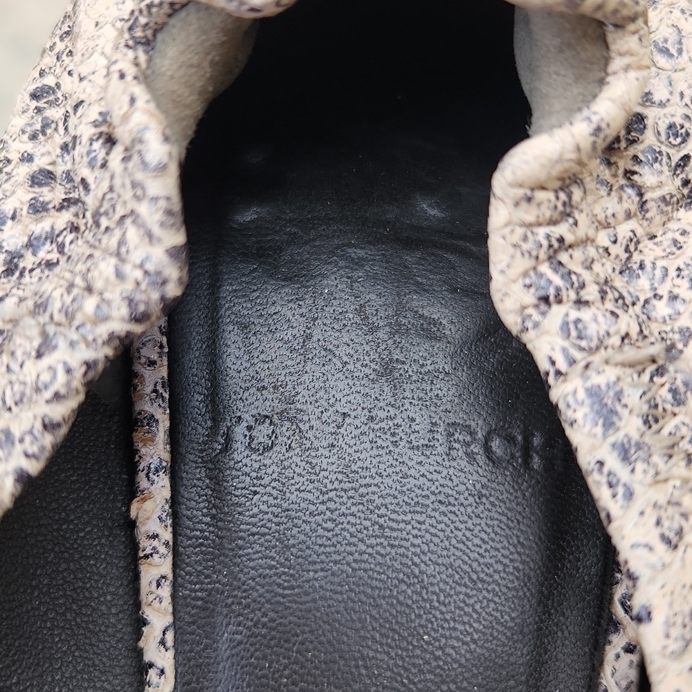 Tory Burch Reva Python Snake Print Ballet Flats Beige Leather Shoes Size 8 - Picture 7 of 11